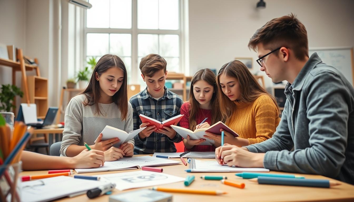 Students working in research laboratory
