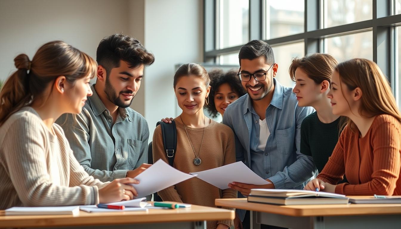 Students collaborating in study space